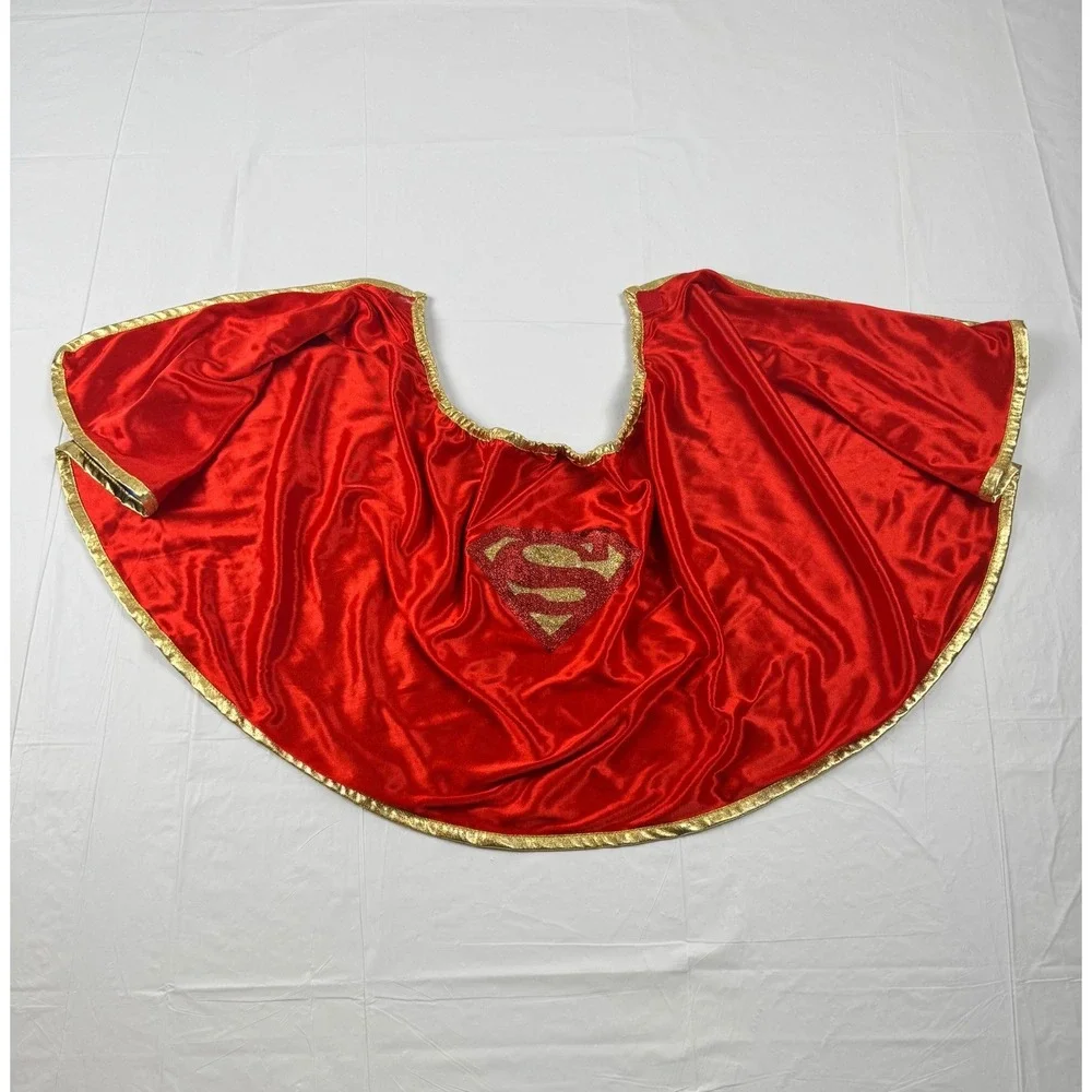 DC Comics Supergirl Costume Dress with Cape Kids Medium Blue Red Gold Tulle